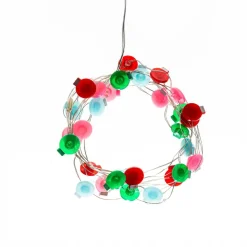 Lindby LED lichtketting Motje, ballen, rood, groen, 320 cm