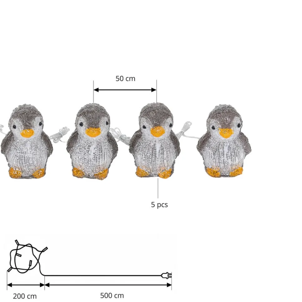 Lindby LED lichtketting Pingo, timerfunctie, 745 cm, IP44