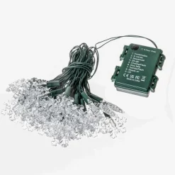 Lindby LED lichtketting Parrik, sneeuwvlokken, 620 cm, IP44