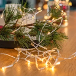 Lindby LED lichtketting Yven, 30 lampjes, 320 cm, timer