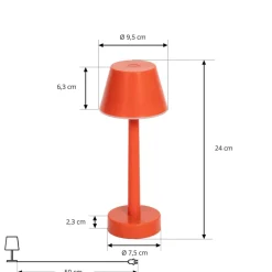 Lindby LED oplaadbaar licht Gaja, rood, USB, IP44, RGBW, dimbaar