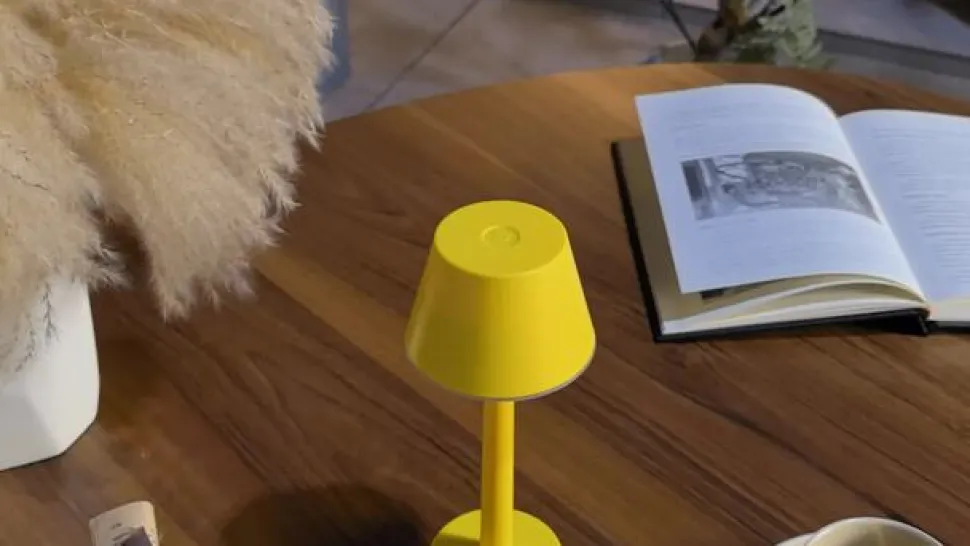 Lindby LED oplaadbaar licht Gaja, geel, USB, IP44, RGBW, dimbaar