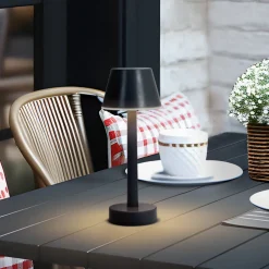 Lindby LED oplaadbaar licht Gaja, zwart, USB, IP44, RGBW, dimbaar.