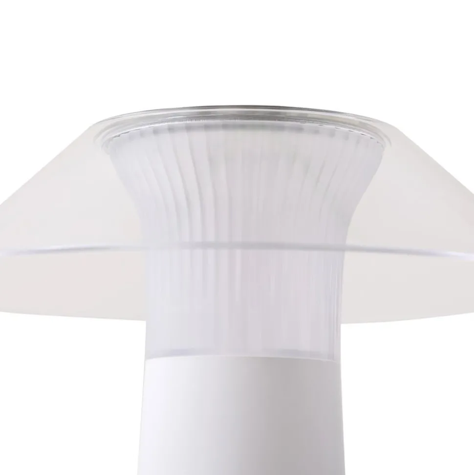 Lindby LED oplaadbare buiten tafellamp Gomba, wit, dimbaar