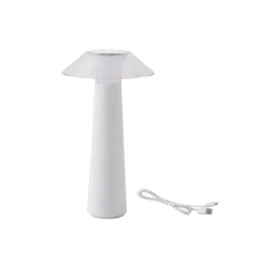 Lindby LED oplaadbare buiten tafellamp Gomba, wit, dimbaar