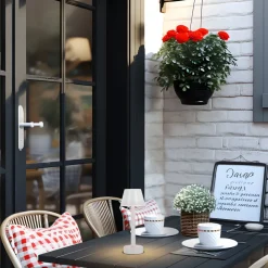 Lindby LED oplaadbare lamp Gaja, wit, USB, IP44, RGBW, dimbaar