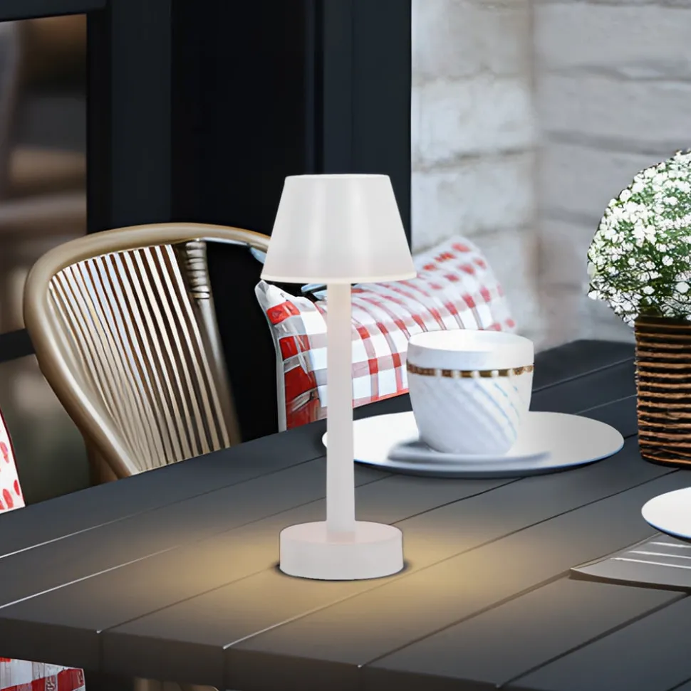 Lindby LED oplaadbare lamp Gaja, wit, USB, IP44, RGBW, dimbaar