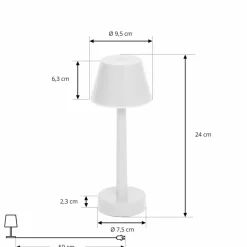 Lindby LED oplaadbare lamp Gaja, wit, USB, IP44, RGBW, dimbaar