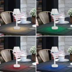 Lindby LED oplaadbare lamp Gaja, wit, USB, IP44, RGBW, dimbaar