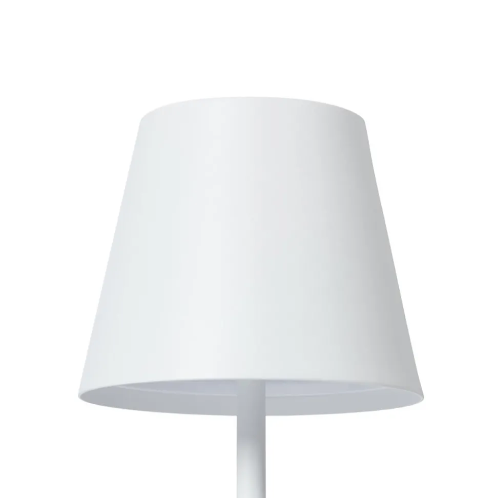 Lindby LED oplaadbare tafellamp Janea CUBE, wit, metaal