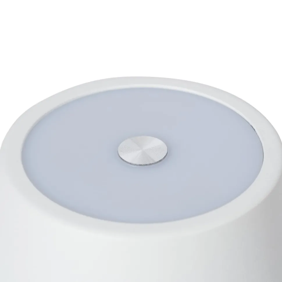 Lindby LED oplaadbare tafellamp Janea CUBE, wit, metaal