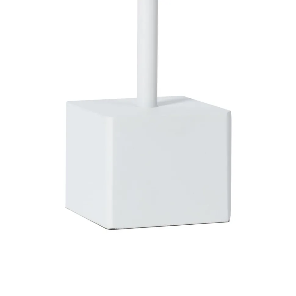 Lindby LED oplaadbare tafellamp Janea CUBE, wit, metaal