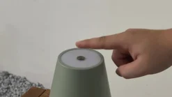 Lindby LED oplaadbare tafellamp Janea TWIN, groen, metaal