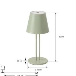 Lindby LED oplaadbare tafellamp Janea TWIN, groen, metaal