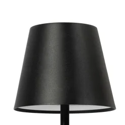 Lindby LED oplaadbare tafellamp Janea CUBE, zwart, metaal