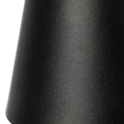 Lindby LED oplaadbare tafellamp Janea CUBE, zwart, metaal