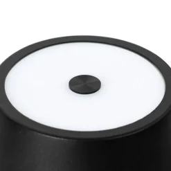 Lindby LED oplaadbare tafellamp Janea CUBE, zwart, metaal