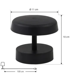 Lindby LED oplaadbare tafellamp Nalani, 10 cm hoog, IP44, dimbaar
