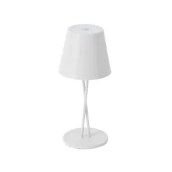 Lindby LED oplaadbare tafellamp Janea CROSS, wit, metaal