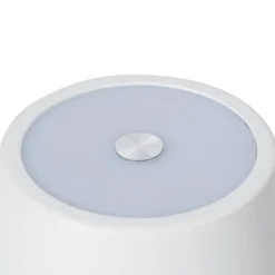 Lindby LED oplaadbare tafellamp Janea CROSS, wit, metaal