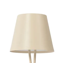 Lindby LED oplaadbare tafellamp Janea, CROSS, beige, metaal