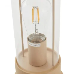 Lindby LED oplaadbare tafellamp Yvette, abrikoos-beige, IP44, touch