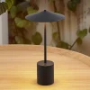 Lindby LED oplaadbare tafellamp Ayva, zwart, aluminium, IP44
