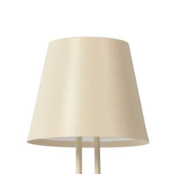 Lindby LED oplaadbare tafellamp Janea TWIN, beige, metaal