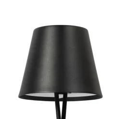 Lindby LED oplaadbare tafellamp Janea CROSS, zwart, metaal