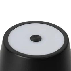 Lindby LED oplaadbare tafellamp Janea CROSS, zwart, metaal