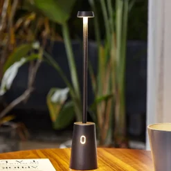 Lindby LED oplaadbare tafellamp Noelani, hoogte 30 cm, IP44, dimbaar