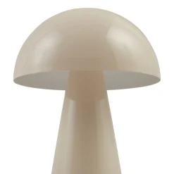Lindby LED oplaadbare tafellamp Nevijo, beige, Ø20cm, USB, dimmer