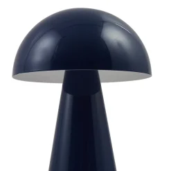 Lindby LED oplaadbare tafellamp Nevijo, blauw, Ø20cm, USB, dimmer