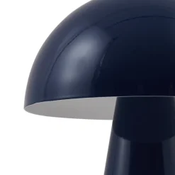 Lindby LED oplaadbare tafellamp Nevijo, blauw, Ø20cm, USB, dimmer