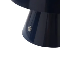 Lindby LED oplaadbare tafellamp Nevijo, blauw, Ø18cm, USB, dimmer