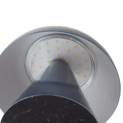 Lindby LED oplaadbare tafellamp Nevijo, blauw, Ø18cm, USB, dimmer