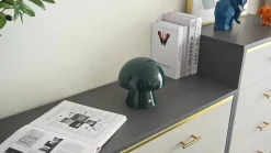 Lindby LED oplaadbare tafellamp Nevijo, petrol, Ø18cm, USB, dimmer