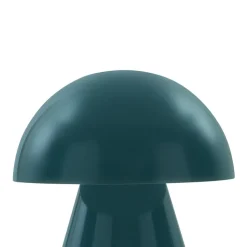 Lindby LED oplaadbare tafellamp Nevijo, petrol, Ø18cm, USB, dimmer