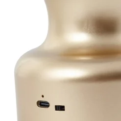 Lindby LED oplaadbare tafellamp Maxentius goudkleurig glazen dimmer