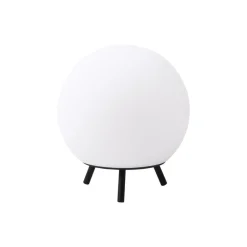 Lindby LED oplaadbare tafellamp Aurilia, zwart/wit, ijzer, IP44