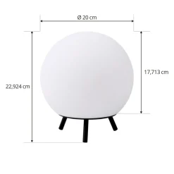 Lindby LED oplaadbare tafellamp Aurilia, zwart/wit, ijzer, IP44