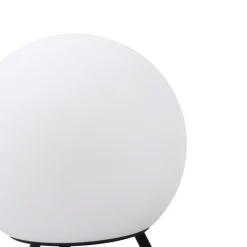 Lindby LED oplaadbare tafellamp Aurilia, zwart/wit, ijzer, IP44