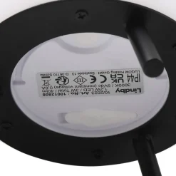 Lindby LED oplaadbare tafellamp Aurilia, zwart/wit, ijzer, IP44
