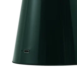 Lindby LED oplaadbare tafellamp Nevijo, groen, Ø20 cm, USB, dimmer