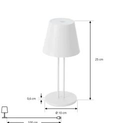 Lindby LED oplaadbare tafellamp Janea TWIN, wit, metaal