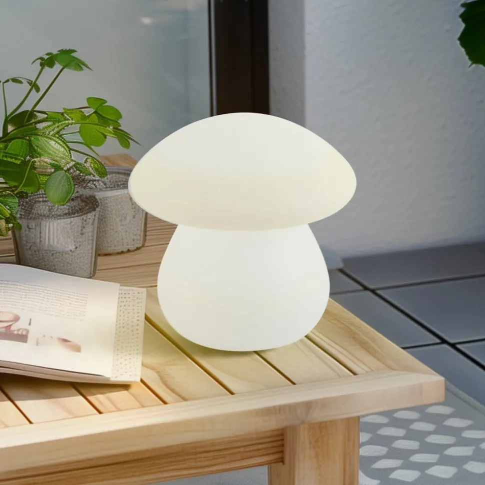 Lindby LED oplaadbare tafel buitenlamp Vernate, RGBW, wit, dimbaar