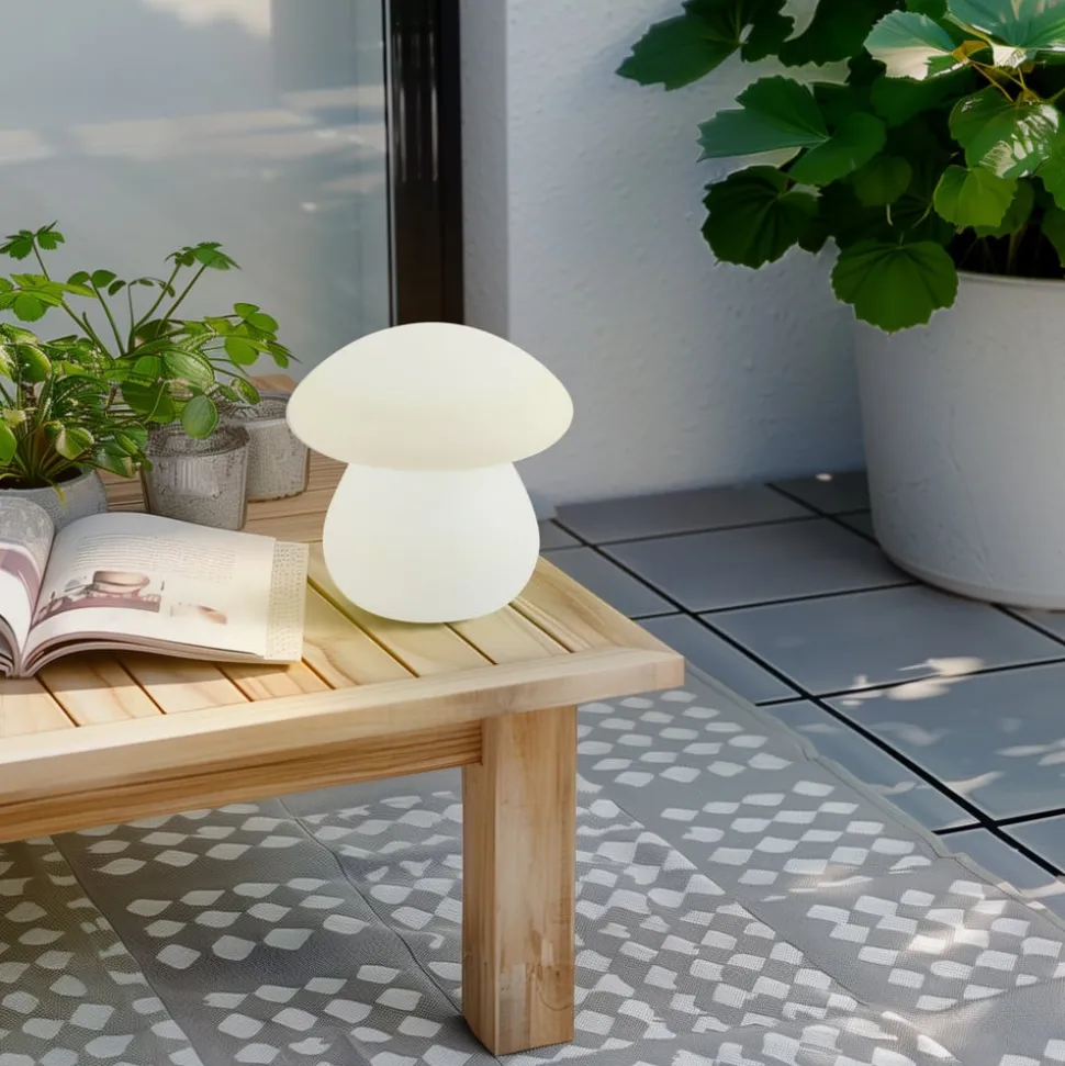 Lindby LED oplaadbare tafel buitenlamp Vernate, RGBW, wit, dimbaar