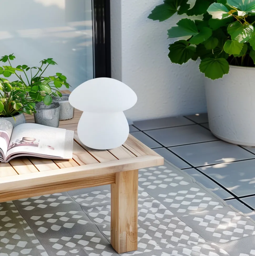 Lindby LED oplaadbare tafel buitenlamp Vernate, RGBW, wit, dimbaar