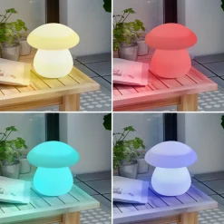 Lindby LED oplaadbare tafel buitenlamp Vernate, RGBW, wit, dimbaar