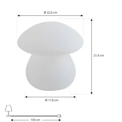 Lindby LED oplaadbare tafel buitenlamp Vernate, RGBW, wit, dimbaar